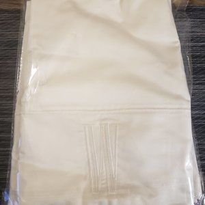 WHITE KING SIZE HAND EMBROIDERED WITH THE LETTER "W" PILLOWCASES 2 PIECE SET